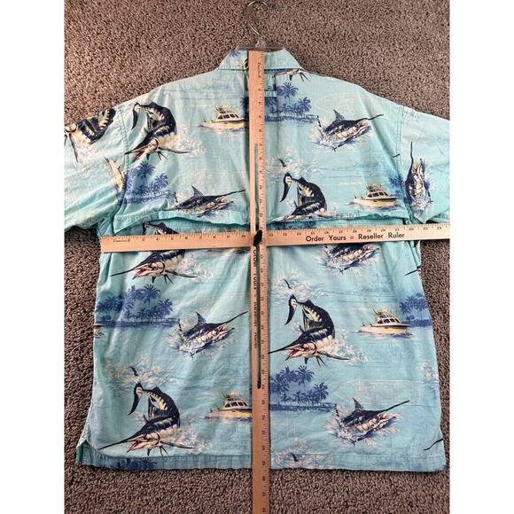 World Wide Sportsman Shirt Mens Large Blue Sport Fisherman Vented Button Up - Picture 6 of 9